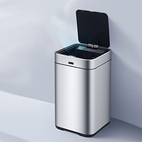 WRLRUILIAN Wastebasket Stainless Steel Rechargeable Intelligent Automatic Induction Trash Can Household Kitchen Living Room Trash Can 10L Recycling Trash Can (Size : 10L)