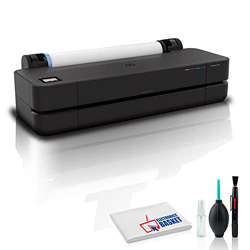 Hewlett Packard DesignJet T250 Large Format Compact Wireless Plotter Printer - 24", with Mobile Printing (5HB06A) + Cleaning Kit