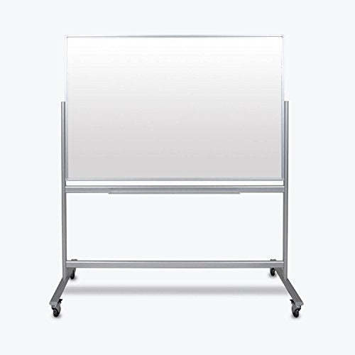 Offex Double-Sided Mobile Magnetic Glass Marker Board (60"W x 40"H)