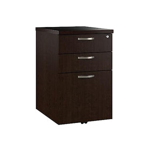 Bush Business Furniture Office in an Hour 3 Rolling File Cabinet | Mobile Under Desk Drawers - Mocha Cherry