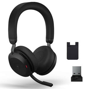 Global Teck Worldwide Jabra Evolve2 75 Wireless Headset Stereo MS with USB A Bluetooth Dongle, Zoom, Webex, Skype Compatible, 27599-999-999