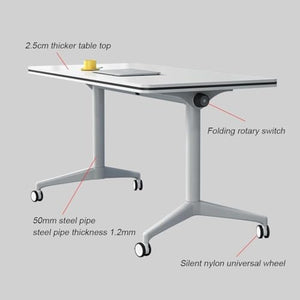 Generic Foldable Conference Table with Silent Wheels - 62.9" x 23.6" x 29.5