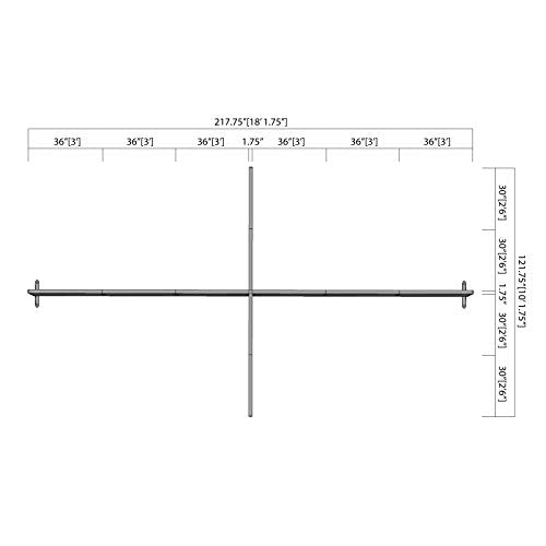 GOF Freestanding X-Shaped Office Partition, Large Fabric Room Divider Panel - 120"D x 216"W x 48"H