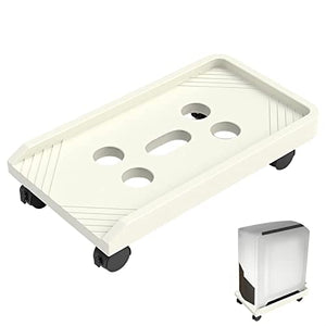 WAOCEO CPU Stand Desktop PC Tower Stand with Ventilation and 4 Caster Wheels - White, With Wheels