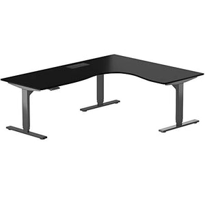 Small L-Shaped Electric Standing Desk 59"x59", Corner Computer Adjustable Height desks with Compatible Accessories - Corner Ryzer