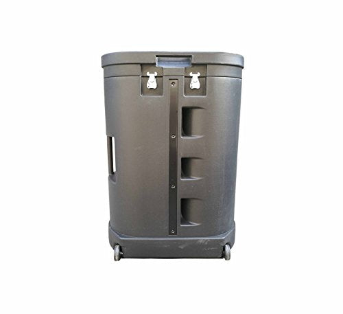 FixtureDisplays® Oval Trade Show Case with Twist Latches & Wheels - Black 19800