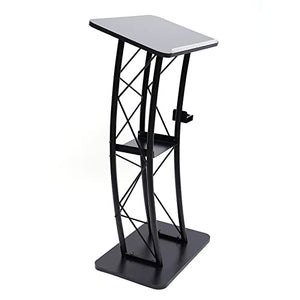 JAYEUW Curved Podium Stand for Churches with Cup Holder