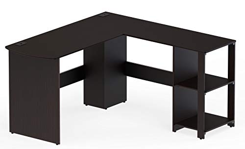 SHW L-Shaped Home Office Wood Corner Desk, Espresso