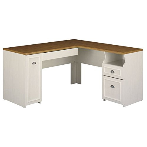 Bush Furniture Fairview L Shaped Desk in Antique White
