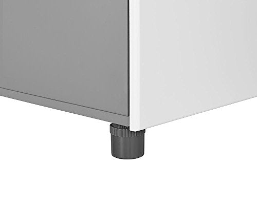SystemBuild 7472403COM Latitude 4 Door Base Cabinet 4 Drawer, White