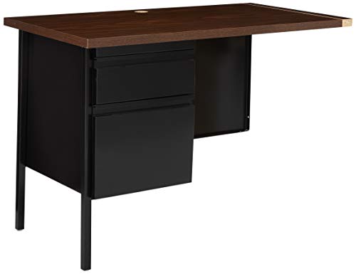 Lorell Single Left Pedestal Desk, 42 by 24 by 29-1/2-Inch, Black Walnut