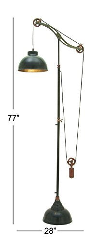 Deco 79 24515 Aluminum pulley adjustable Industrial floor lamp,  77 inch