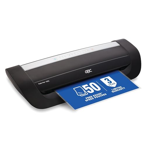 GBC Thermal Laminator Machine, Fusion 7000L, 12 Inch, 1 Min Warm-Up, 3-10 Mil, Black - Includes 50 EZUse Laminating Pouches