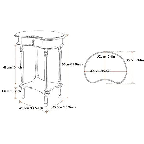 BinOxy Solid Wood 2-Tier Coffee Table with Drawer and Storage Shelf