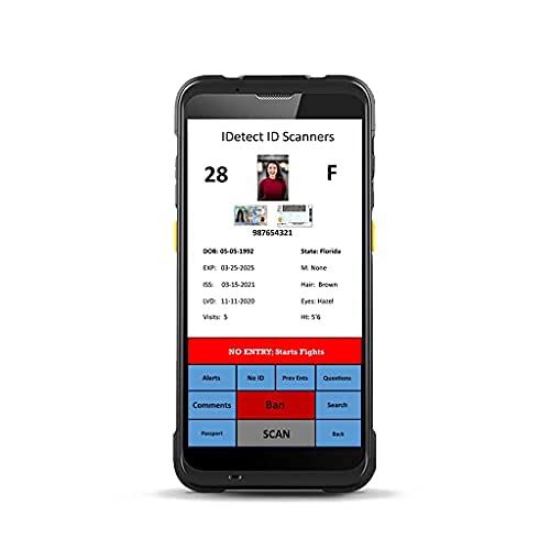 IDetect - ID and Passport Scanner | Quantum Edge Handheld V2 Security Scanning Device | Age Verification, Barcode and Smart Magnetic Reader | Portable ID Card Scanner (with Passport)