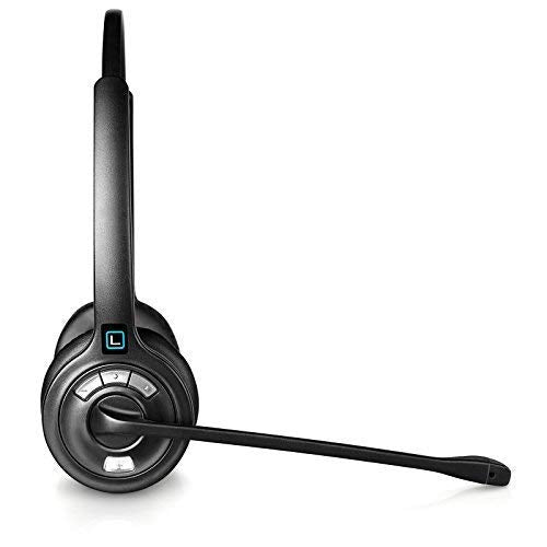 Leitner LH275 Noise-Canceling Dual-Ear Wireless Office Telephone Headset for Corded Office Phones with 5-Year Full-Replacement Warranty - Also Works with PC/Mac
