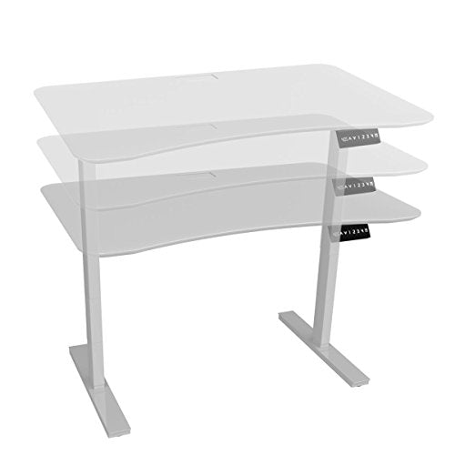 Ergo Elements Height Adjustable Electric Standing Desk with 4' Top 4 Memory Buttons LED Display, White with White Top