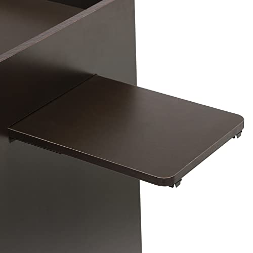 PaNeTnya Wood Rolling Podium with Wheel and Keyboard Tray