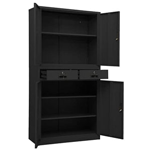 THOYTOUI Steel Office Cabinet with Storage Function - Anthracite 35.4"x15.7"x70.9
