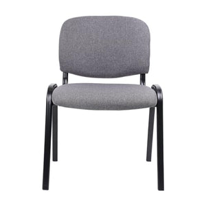 CLATINA Upholstered Stacking Chairs Set of 5 Grey - Office/School/Church Guest Chairs