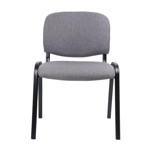 CLATINA Upholstered Stacking Chairs Set of 5 Grey - Office/School/Church Guest Chairs