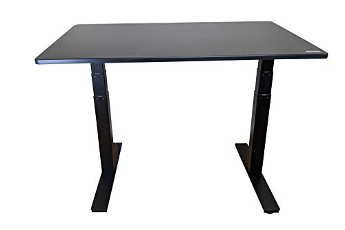 Rise UP Dual Motor Electric Standing Desk 60x30 Black Desktop Premium Ergonomic Adjustable Height sit Stand up Home Office Computer Desk Table Motorized Powered Modern Furniture Small Standup Table