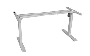 Ergo Elements Height Adjustable Electric Standing Desk with 4' Top 4 Memory Buttons LED Display, White with White Top