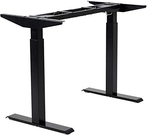 ALFA Furnishing Advanced 48x30 Inches Standing Desk for Home Office, Dual Motor Electric Adjustable Height Desk, Sit Stand Desk with 4 Pre-Set Memory (48x30, Walnut Top+ Black Frame)