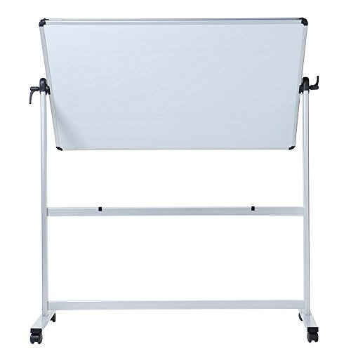 VIZ-PRO Double-Sided Non-Magnetic Whiteboard/Mobile Easel, Aluminium Frame and Stand,72 x 48 Inches