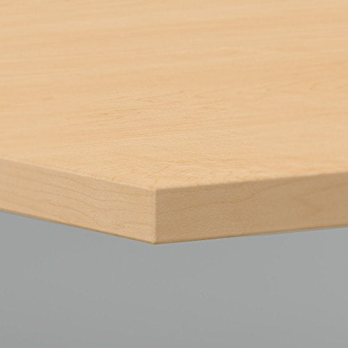 Bush Business Furniture 96W x 42D Boat Shaped Conference Table with Wood Base in Natural Maple