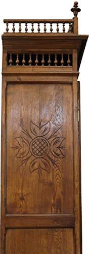 Generic Antique Brittany French Carved Bookcase Glass 2-Door 1890