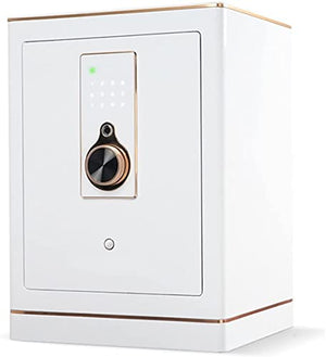Jiaong Anti-Theft Digital Security Safe Box,Smart Fingerprint Password Safes,Hidden Bedside Table Safe Lock Box,WiFi Remote, Protect Home Office Jewelry Cash Use Storage Safe (Color : White)