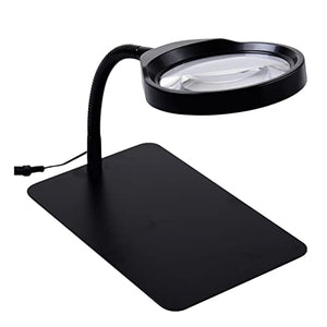 LED Magnifying Glass Lighted Magnifying Glass,10X Large Ultra Bright LED Page Magnifier,Plug-in Radio Magnifier with 36 LED Lights,for Reading Small Prints, Map, Coins and Jewelry