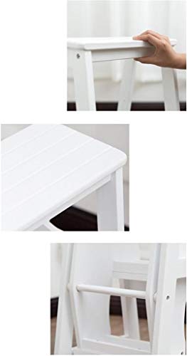 FLYIFE Three-Step Solid Wood Step Stool Ladder - Black, 36 x 56 x 64cm
