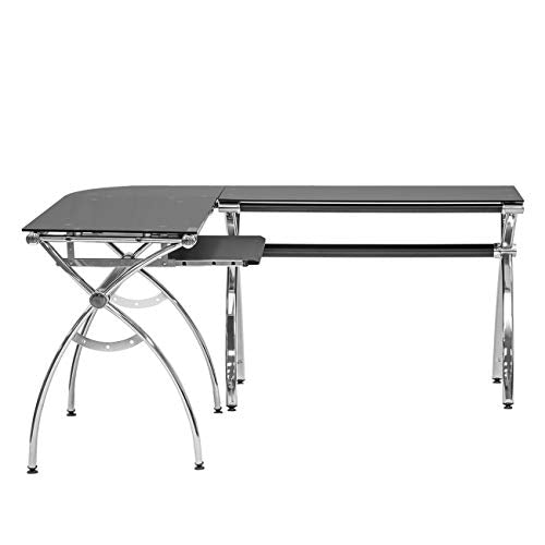 TECHNI SPORT Gaming Desk Collection Luxor - L-Shaped Gaming Desk, Black - Perfect Gaming Desktop Desk