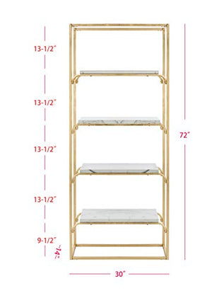 Safavieh ETG6200A Home Collection Fiora 4 Tier Etagere, Gold and White