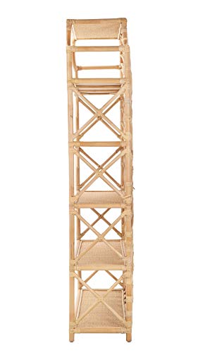 Kouboo Rattan Bookshelf, Chippendale Style, Light Brown