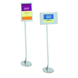 Quartet Designer Sign Stand, 11 x 17 Inches, Silver, Aluminum Frame (7922)