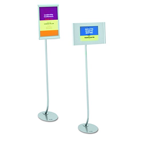 Quartet Designer Sign Stand, 11 x 17 Inches, Silver, Aluminum Frame (7922)