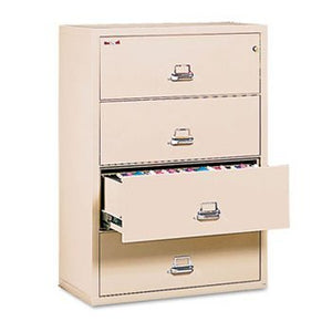 FireKing 4-Drawer Lateral File, Letter/Legal, Parchment
