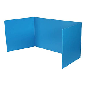 18 x 46.5 Corrugated Plastic Study Carrel Blue Pack of 24