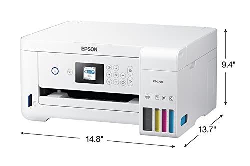Epson Premium EcoTank 2760 All-in-One Color Inkjet Cartridge-Free Supertank Printer I Print Copy Scan I Wireless I Mobile Printing I Auto Duplex Printing I 1.44" Color LCD I Print Up to 10.5 ISO ppm