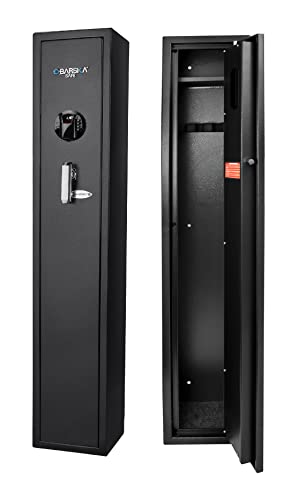 BARSKA AX12760 Keypad Biometric Fingerprint 4 Position Rifle Safe 1.83 Cubic Ft, Black