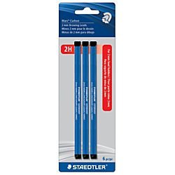 Staedtler(R) Lumograph 2H Carbon Drawing Leads, 2 mm, Pack Of 6