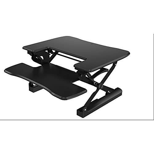 Hanover 27-In. Wide Black Tabletop Sit Lift Office Standing Desk
