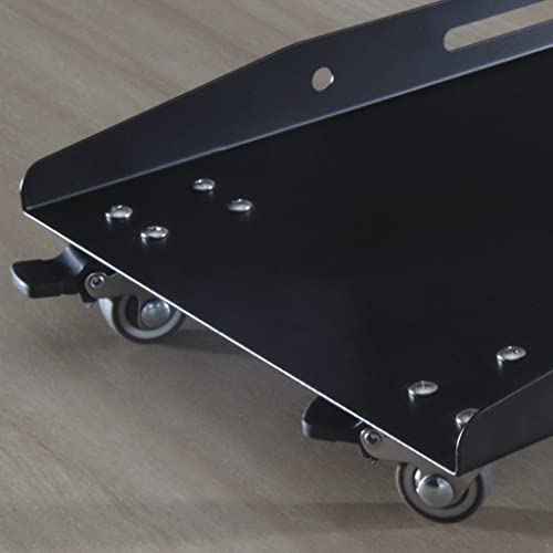 FAXIOAWA Metal Computer Tower Stand with 4 Caster Wheels - Black, 400 * 220mm