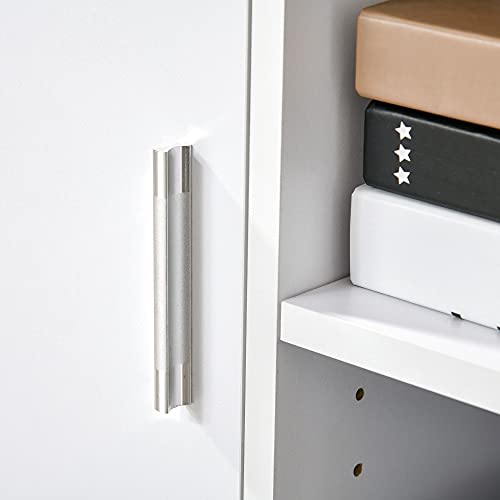 HOMCOM Printer Stand Multipurpose Moveable Filing Cabinet with Ample Inner Storage Space & 4 Easy-Rolling Wheels, White