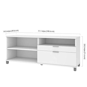 Bestar Pro-Linea White Credenza with 2 Drawers - Standard
