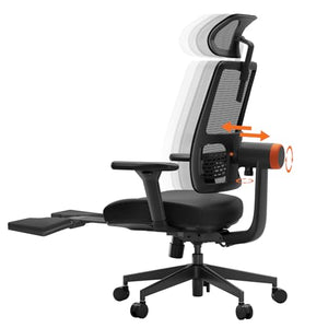 Newtral Ergonomic Chair with Footrest - Auto-Following Lumbar Support, 4D Armrest, Adjustable Seat & Recline