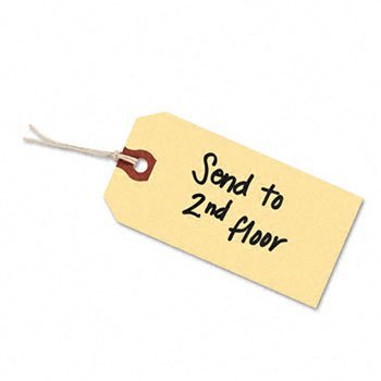 Avery Shipping Tags, Paper/Twine, 2-3/4 x 1-3/8, Manila, 1000/Pack, BX - AVE12501